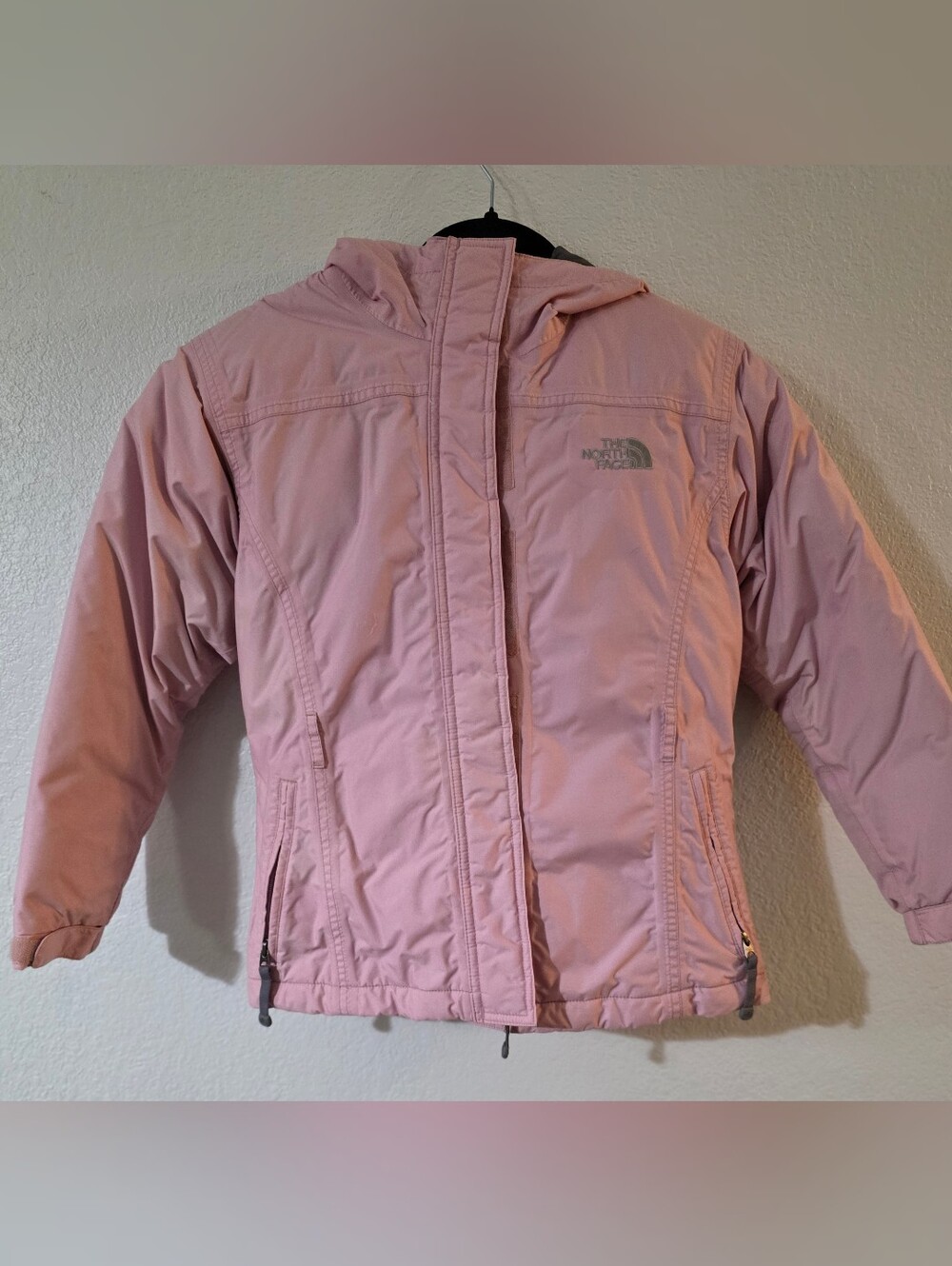 The North Face Kids Pink Hooded Puffer Jacket
